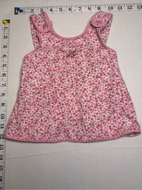 Vintage Y2K Little Legends Pink Floral Cross Back Top 24 Months